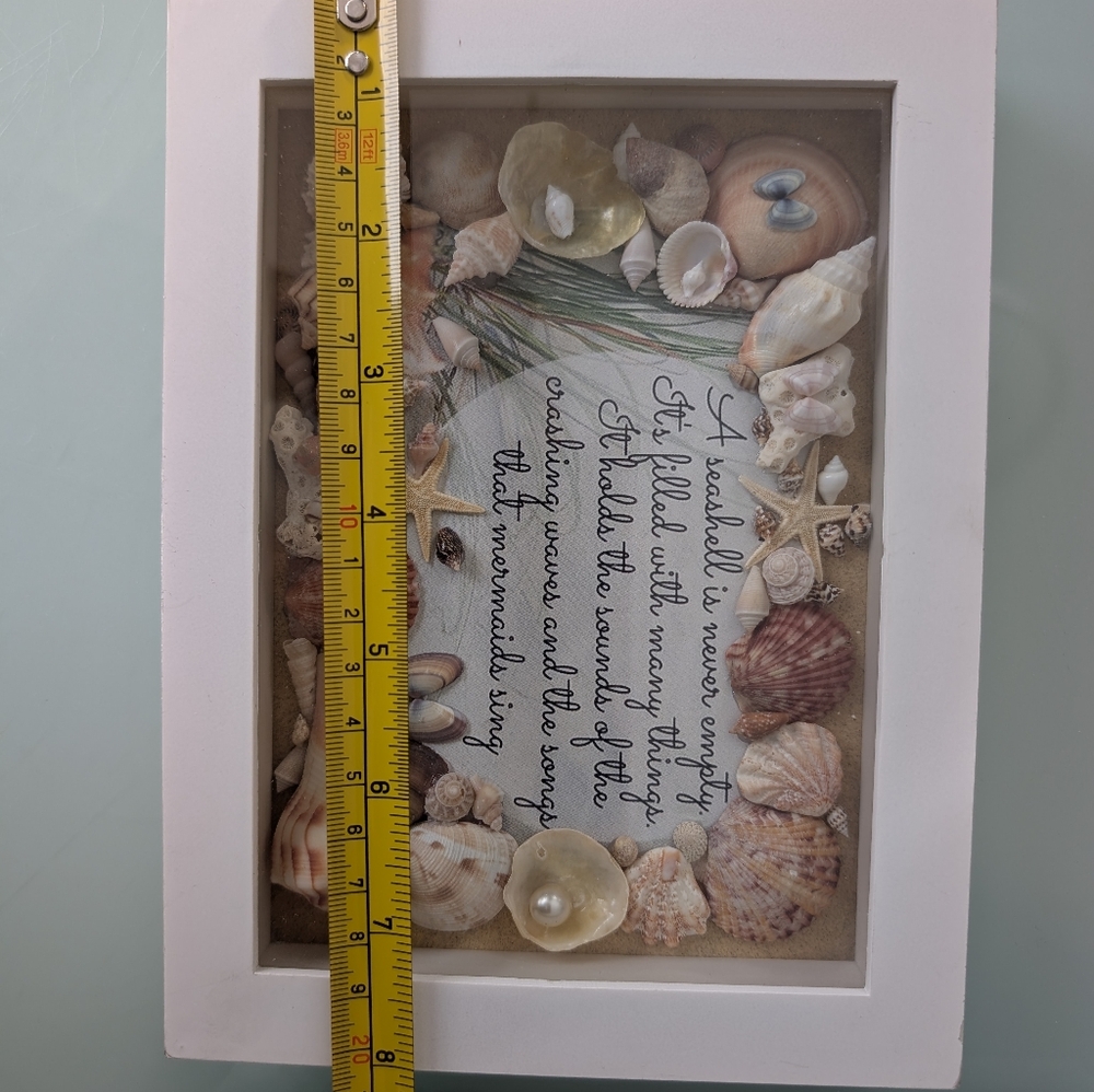 Framed Coastal Seashell Art “Songs that Mermaids Sing” & Fox Conch Decor | - Picture 2 of 9